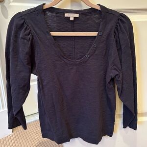 Lilla P Black Puff Sleeve Top